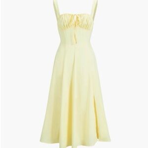 Commense Light Yellow Ruched Cup Detail Long Sundress